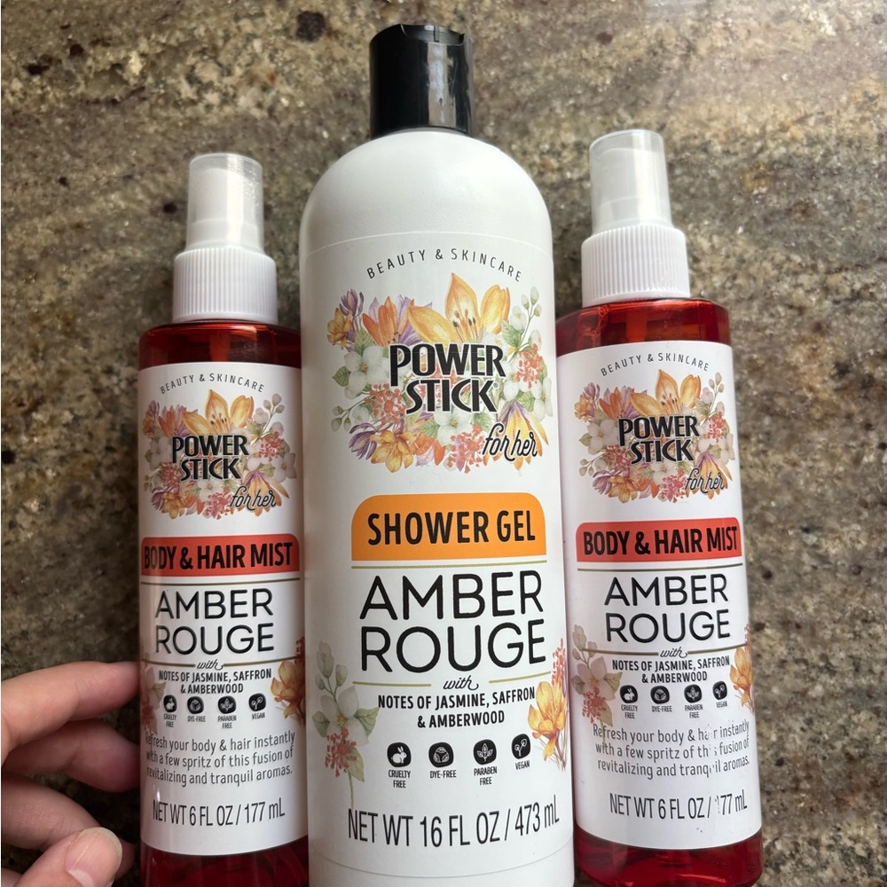 Amber Rouge Shower Gel and Body Mist Set